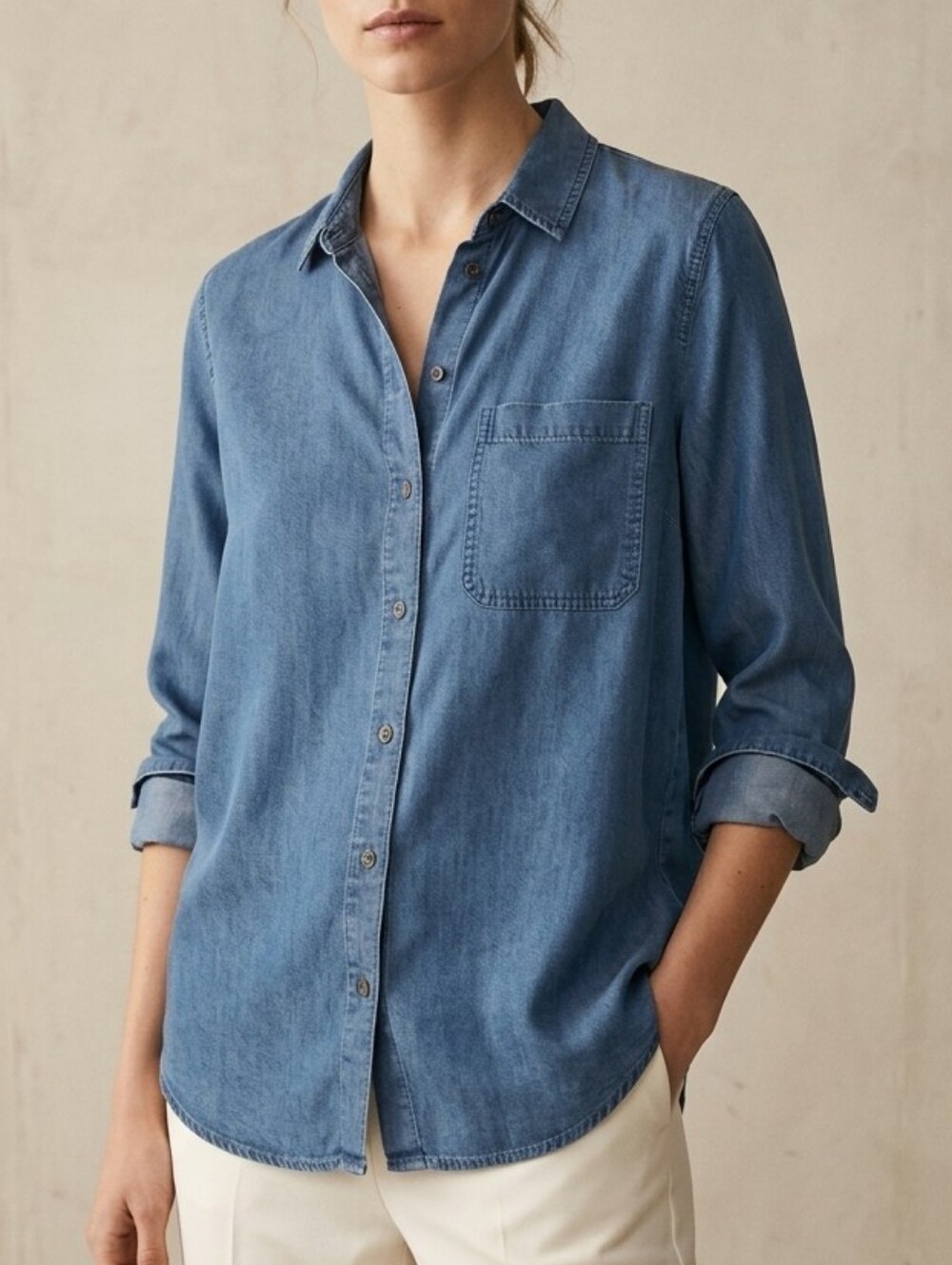 Tencel Button Up Shirt - Size S